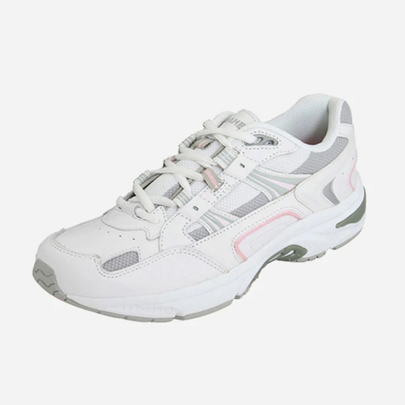 Vionic Walker Classic Sneakers Womens 8.5  White/Pink Leather Lace Up Low Top - Picture 2 of 7